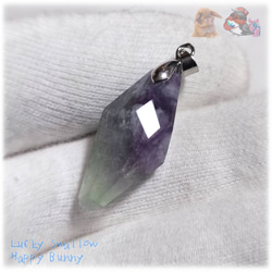 蛍光反応 フローライト 蛍石 fluorite ペンダント ネックレス No.5749 5枚目の画像