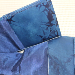 日本製造正品靛藍染色羊皮盒型三折錢包 第6張的照片