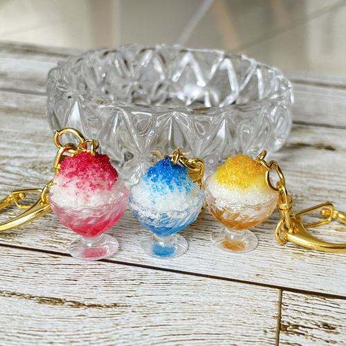 受注生産》夏♡かき氷のキーホルダー♡フェイクスイーツ キーホルダー