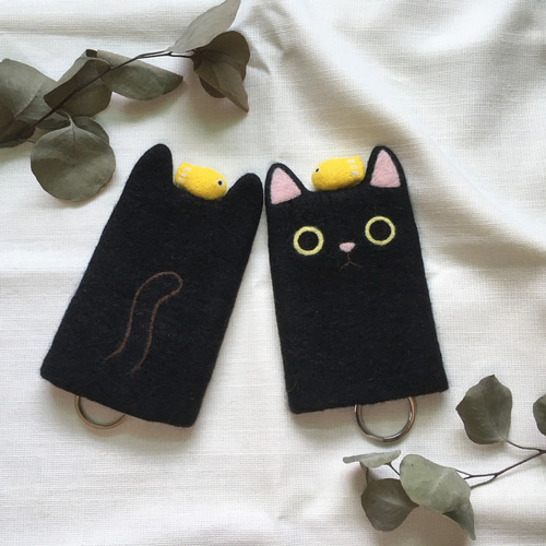 猫の羊毛フェルトキーカバーキーバッグ純粋な手作り キーケース 猫の羊毛フェルトキーカバーキーバッグ純粋な手作り キーケース