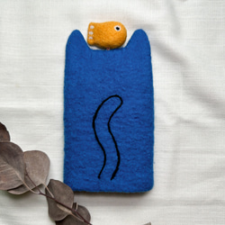 猫の羊毛フェルトキーカバーキーバッグ純粋な手作り 2枚目の画像