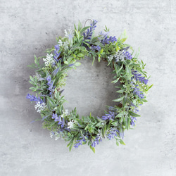 ラベンダーのシンプルナチュラルリース 造花 雑貨 夏のインテリア 雑貨
