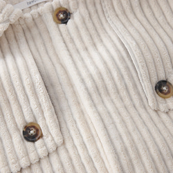 乳白 日本製 ワイドコーデュロイ ウインドブレーカー 秋冬コート ペッパー白衣 ユニセックス 12枚目の画像