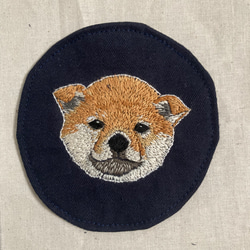送料無料　puppy  コースター　柴犬　Ａmane  刺繍 1枚目の画像