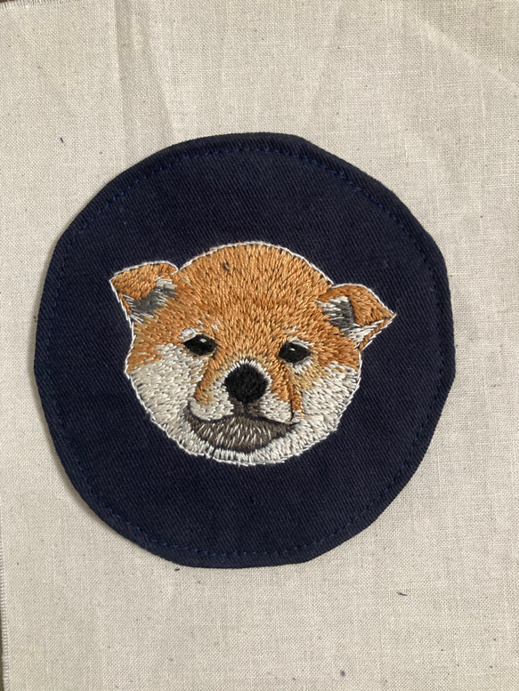 送料無料　puppy  コースター　柴犬　Ａmane  刺繍 1枚目の画像