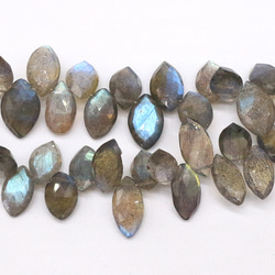 AG-Beads-07 天然石 ラブラドライト マーキスカット 約10～12mm 1連 約19cm 3枚目の画像