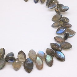 AG-Beads-07 天然石 ラブラドライト マーキスカット 約10～12mm 1連 約19cm 6枚目の画像