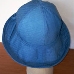 日よけの大きな帽子6枚ハギ＝1＝藍染 4枚目の画像