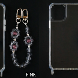 花朵圖案/智慧型手機背帶/iPhone 手機殼和珠帶/相容於所有型號/金屬 第5張的照片
