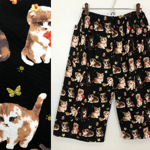 インポート 72cm丈 子猫 6～7分丈程 パンツ ステテコ フリーサイズ