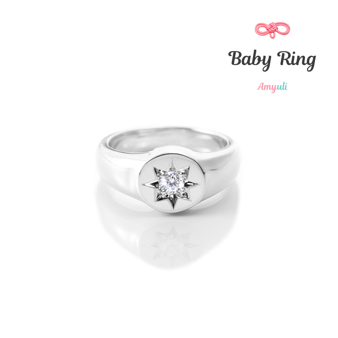 【ベビーリング】丸印台｜Pt950・K18《送料無料》