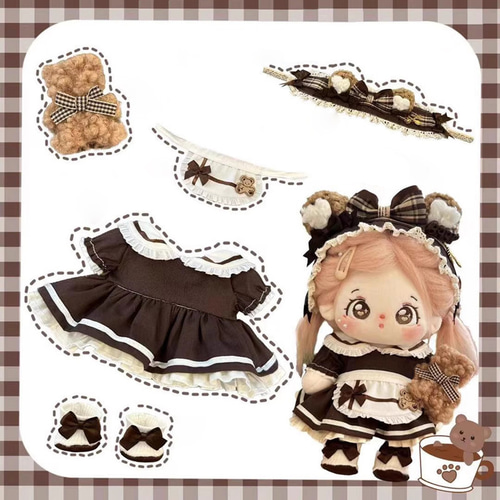 20cmぬいぐるみ服 着せ替えぬいぐるみ かわいい 熊メイドセット 20cmぬいぐるみ服 着せ替えぬいぐるみ かわいい 熊メイドセット
