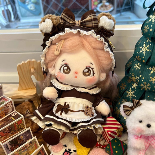 20cmぬいぐるみ服 着せ替えぬいぐるみ かわいい 熊メイドセット