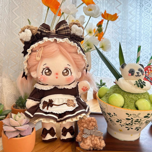 20cmぬいぐるみ服 着せ替えぬいぐるみ かわいい 熊メイドセット 洋服