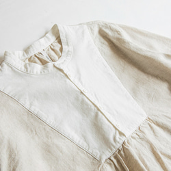 米白色 雨露亞麻 復古法式洋裝 罩裙 日系森系連衣裙 第18張的照片