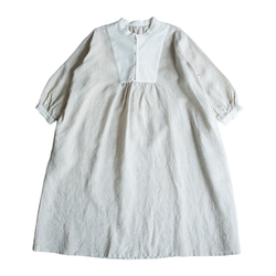 米白色 雨露亞麻 復古法式洋裝 罩裙 日系森系連衣裙 第20張的照片