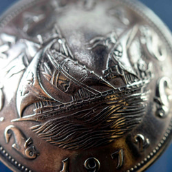 ビンテージコインコンチョ 本物コインコンチョ  コインボタン 迫力 美麗 11061-494 1枚目の画像