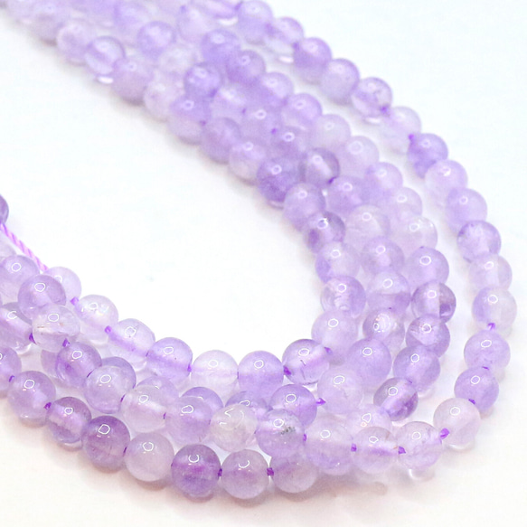 AG-Beads-17　天然石 連材 素材 ラベンダー アメジスト 3mm 約38㎝ 2枚目の画像