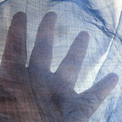 麻ストール　藍染　藍　小千谷縮 4枚目の画像