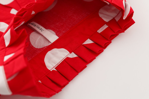 レッドレトロ赤と白の水玉フレンチカラー木耳ドレスルーズフォレストドレスオーバースカート 14枚目の画像