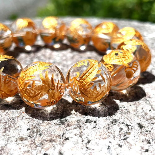 運命を好転させる数珠】16ミリ 風水神 皇帝龍 本水晶 クリスタル