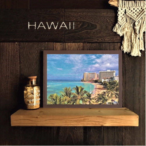 送料無料】南国の風景☆HAWAII No.193 フレーム付 A4サイズ 送料無料】南国の風景☆HAWAII No.193 フレーム付 A4サイズ