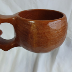 ケンポ梨の一木彫りコーヒーカップ. 1枚目の画像