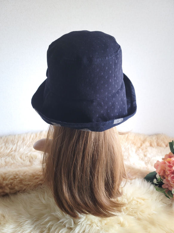 ダブルドット★ひとつ持っていると便利なプレーン帽子★62㎝ 15枚目の画像