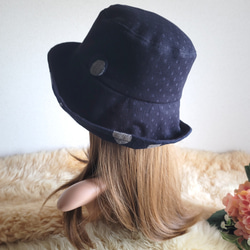 ダブルドット★ひとつ持っていると便利なプレーン帽子★62㎝ 12枚目の画像
