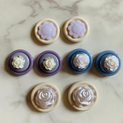No.1400   ボタンカボション　4ペアセット　ピアス・イヤリング・バレッタ・ブローチ等に 4枚目の画像