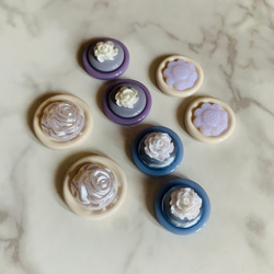 No.1400   ボタンカボション　4ペアセット　ピアス・イヤリング・バレッタ・ブローチ等に 3枚目の画像