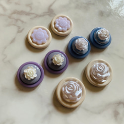 No.1400   ボタンカボション　4ペアセット　ピアス・イヤリング・バレッタ・ブローチ等に 2枚目の画像