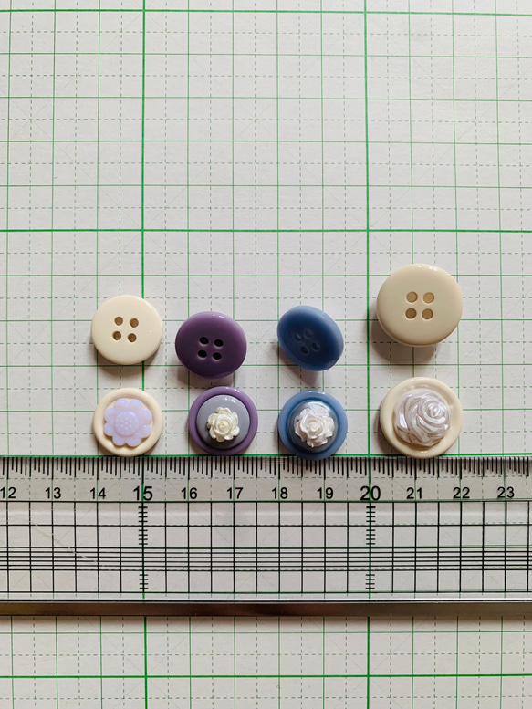 No.1400   ボタンカボション　4ペアセット　ピアス・イヤリング・バレッタ・ブローチ等に 5枚目の画像