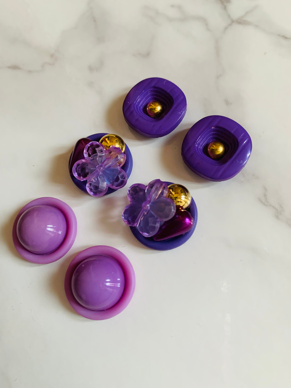 No.1402   ボタンカボション　3ペアセット　ピアス・イヤリング・バレッタ・ブローチ等に 3枚目の画像