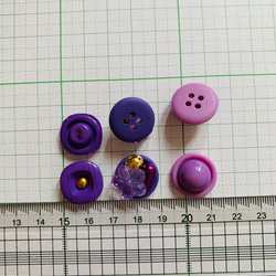 No.1402   ボタンカボション　3ペアセット　ピアス・イヤリング・バレッタ・ブローチ等に 5枚目の画像