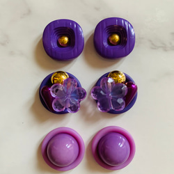 No.1402   ボタンカボション　3ペアセット　ピアス・イヤリング・バレッタ・ブローチ等に 4枚目の画像