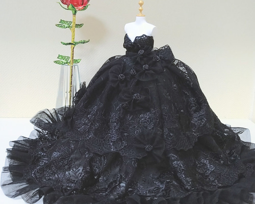 現品限り!!!【送料込み♪】一点物【新品未使用】豪華♡黒薔薇×レース　和装ベルト 現品限り!!!【送料込み♪】一点物【新品未使用】豪華♡黒薔薇