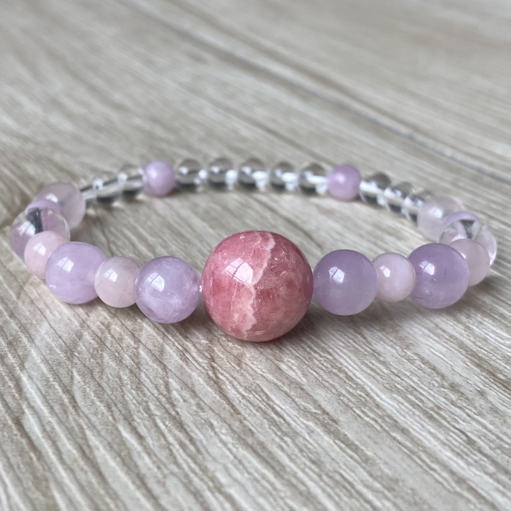 愛と癒しのブレスレット/インカローズ・クンツァイト・他/パワー 天然石 ストーンブレスレット