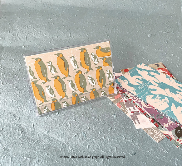 動物図案ポストカード（12種）／透明ケース＆スタンド付 2枚目の画像