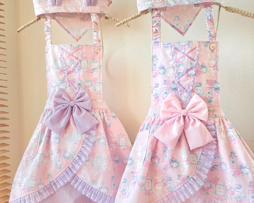 PINK HOUSE ウサギ柄エプロン大人用フリーサイズ
