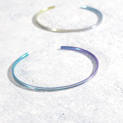 Titanium bangle・純チタンバングル・マットブルー57mm・楕円