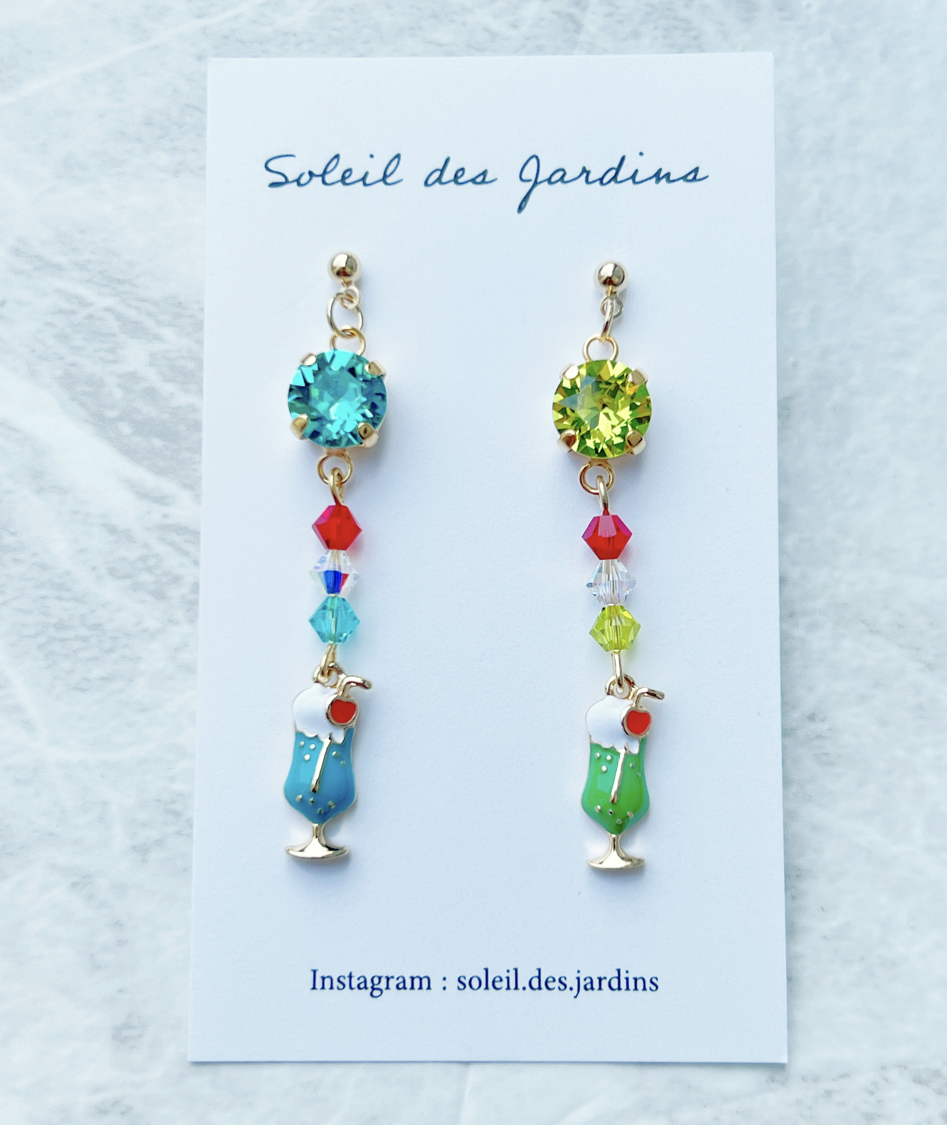 再販×2 クリームソーダ メロン ブルーハワイ ピアス イヤリング ピアス