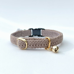 お花　シック　猫さんにやさしい首輪【かぎ針編み　猫の首輪　猫　首輪　セーフティバックル　アジャスター　軽い】 14枚目の画像