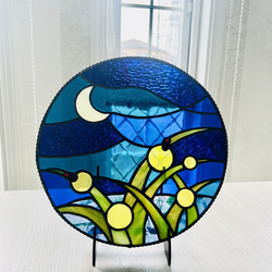 ステンドグラスパネル 「海ほたる」 アンティーク 853dede68523cb2233bf55f6bc0fc9