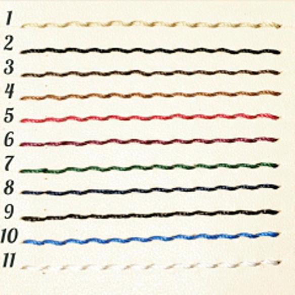 総手縫い　タンニン鞣し革のロゴ入りファスナーポーチ 8枚目の画像