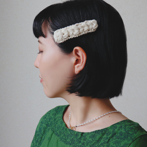 Creema限定 ホイップクリームみたいなマクラメヘアクリップ ヘア  