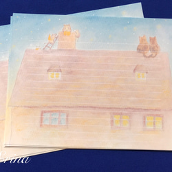 コッツウォルズのお家とネコさんのレターセット　シール付き 2枚目の画像
