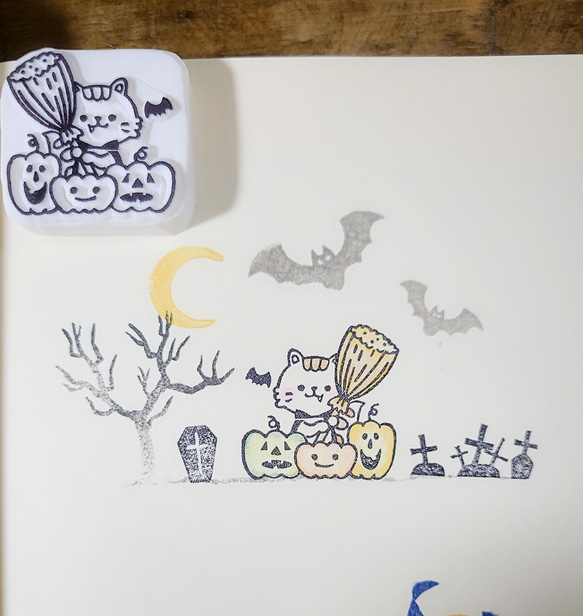 しまねこ ハロウィンはんこ 5枚目の画像