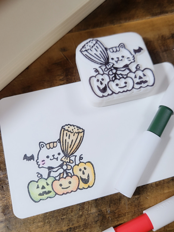 しまねこ ハロウィンはんこ 2枚目の画像