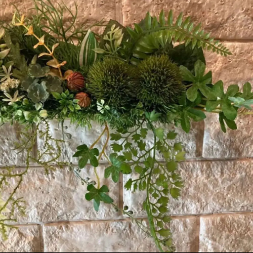 沢山の再販　光触媒加工ウォールグリーン　フェイクグリーン壁掛け 沢山の再販 光触媒加工ウォールグリーン フェイクグリーン壁掛け♡横長